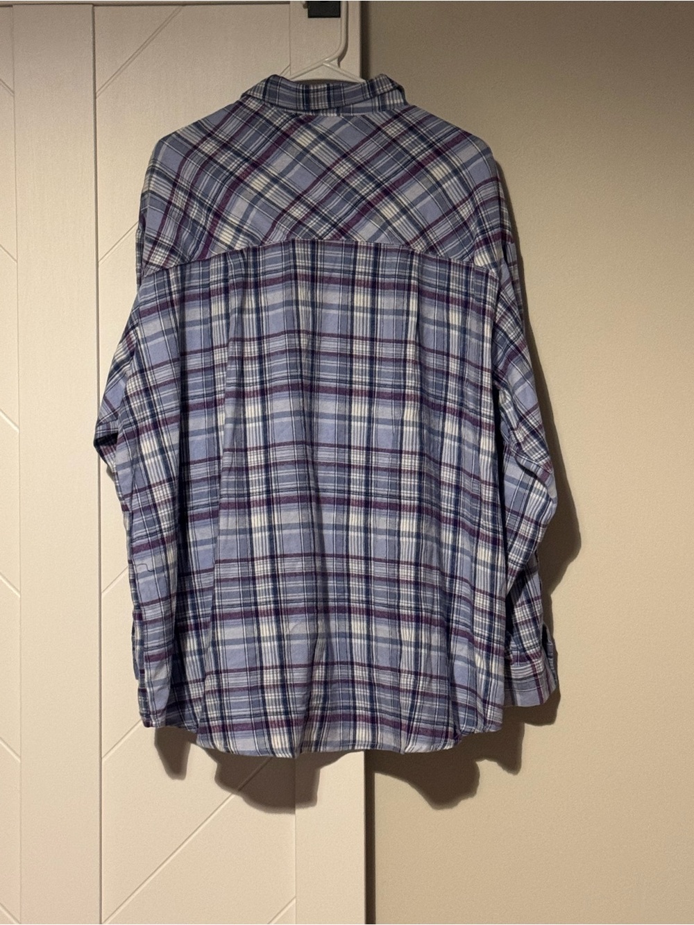 Nokwal Streetwear Plaid Button Front Shirt Purple Blue XL - Picture 8 of 8